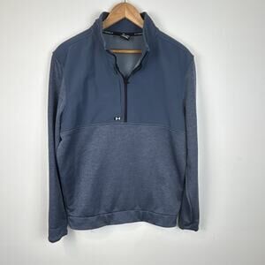 Under Armour Storm Golf Men's Blue Gray Half-Zip Lightweight Jacket Size M
